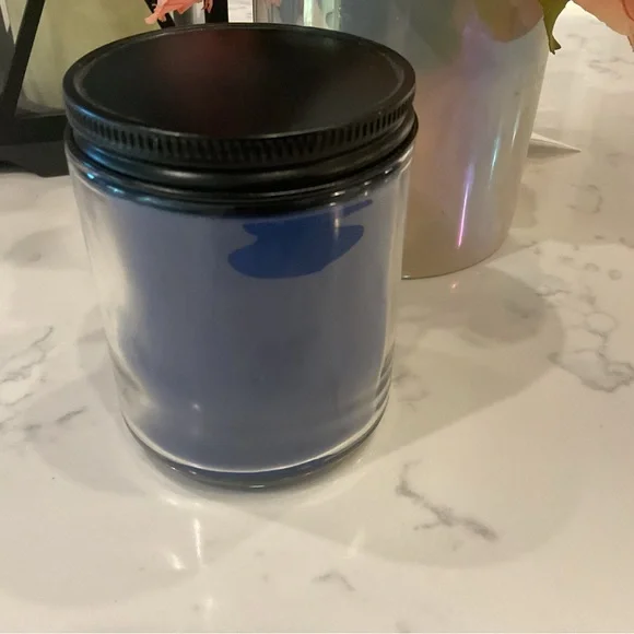 Bath & Body Works Frosted Coconut Snowball Candle Single Wick Mason- Blue & Gold - Picture 4 of 6